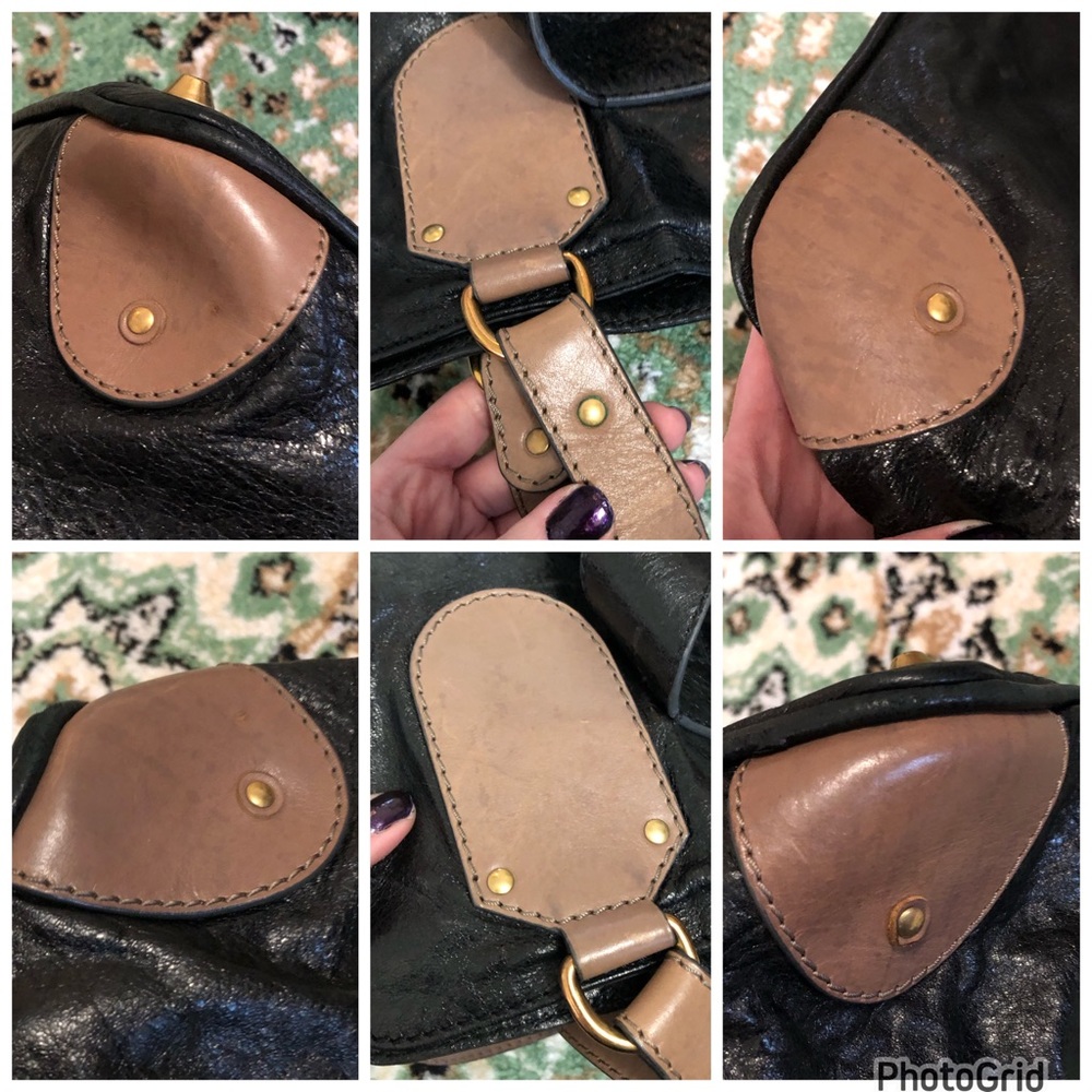 Chloe AUTHENTIC Large Black Leather Clasp Front Bag - Picture 8 of 16